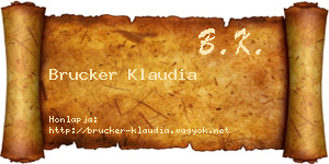 Brucker Klaudia névjegykártya